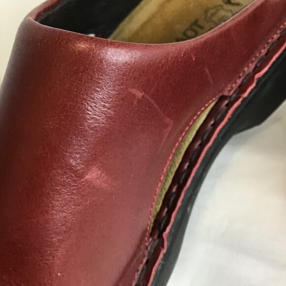 Naot Rome Rumba Leather Slip on Wedge Sandal Bordeaux Size 39 (US 8.5) - Picture 13 of 13